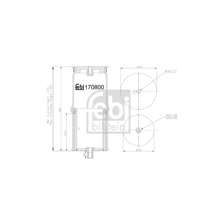 Febi Bilstein 170800 Boot, Air Suspension