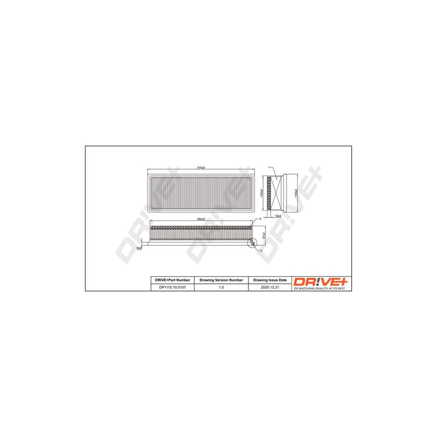 Dr!Ve+ Dp1110.10.0107 Air Filter