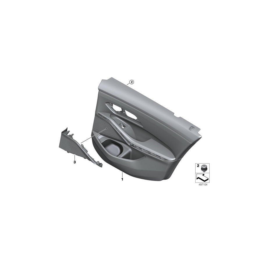 Genuine BMW 51429462601 G20 G21 Door Trim Panel, Rear, Left BLACK (Inc. 330dX, 320i 1.6 & M340iX)