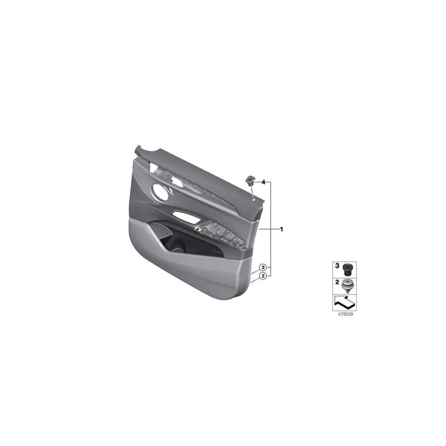 Genuine BMW 51417944761 F48 Door Trim Panel, Front Left ANTHR./ORANGE (Inc. X1)