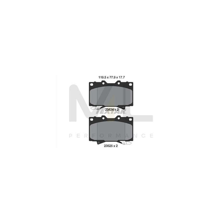 TEXTAR 2352402 Brake pad set with acoustic wear warning