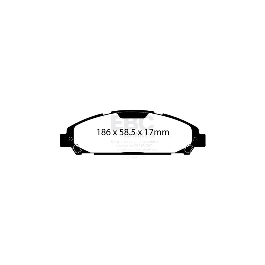 EBC PD07KF334 Ford Mustang Redstuff Front Brake Pad & USR Disc Kit 2 | ML Performance UK Car Parts