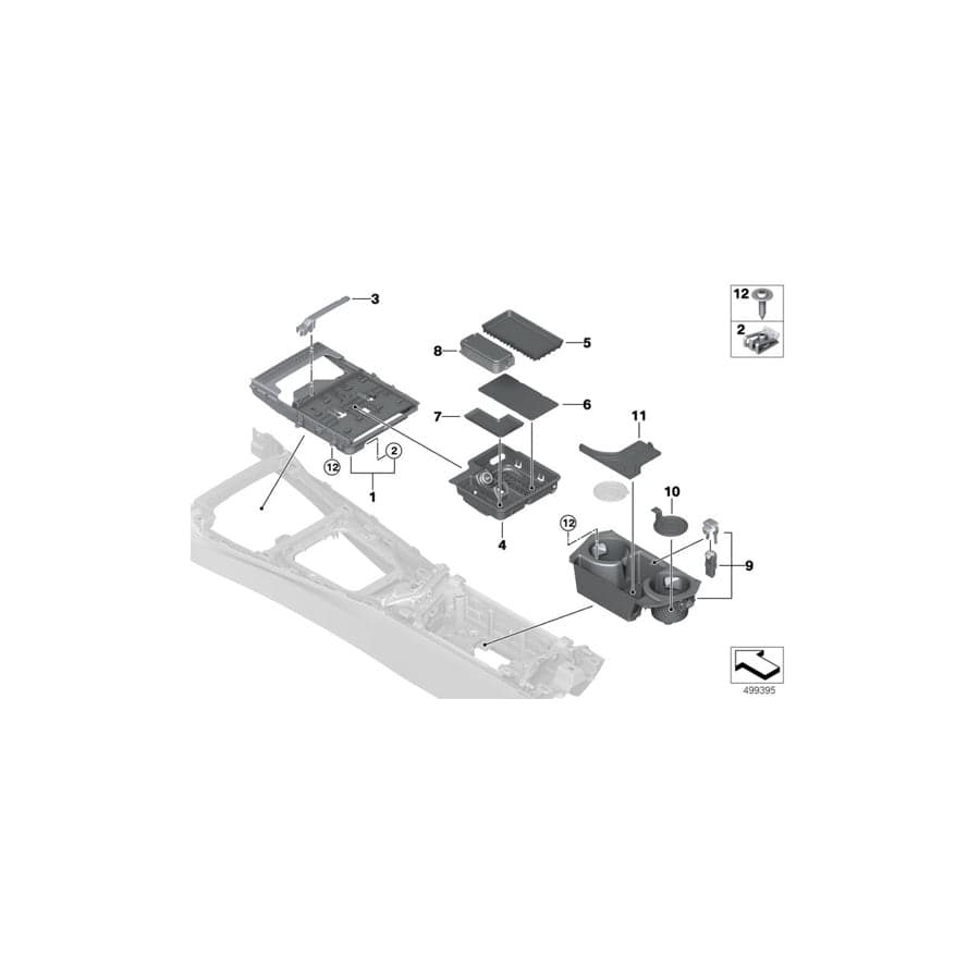 Genuine BMW 51166809003 G29 Frame, Oddments Tray (Inc. Z4 20i, Z4 30i & Z4 M40i)