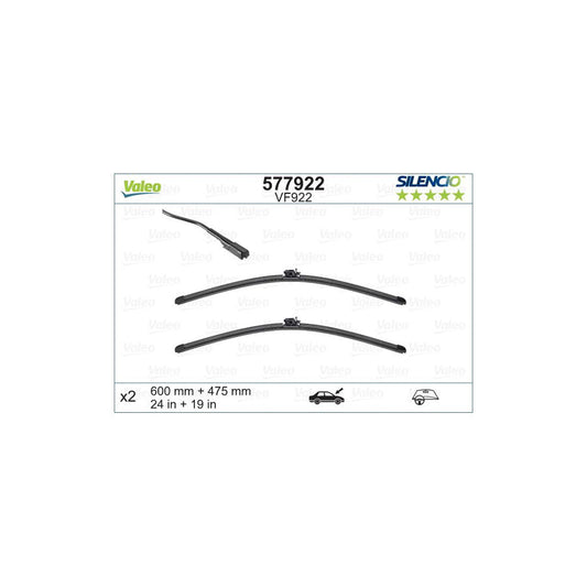 Valeo Silencio Flat Blade Set 577922 Wiper Blade