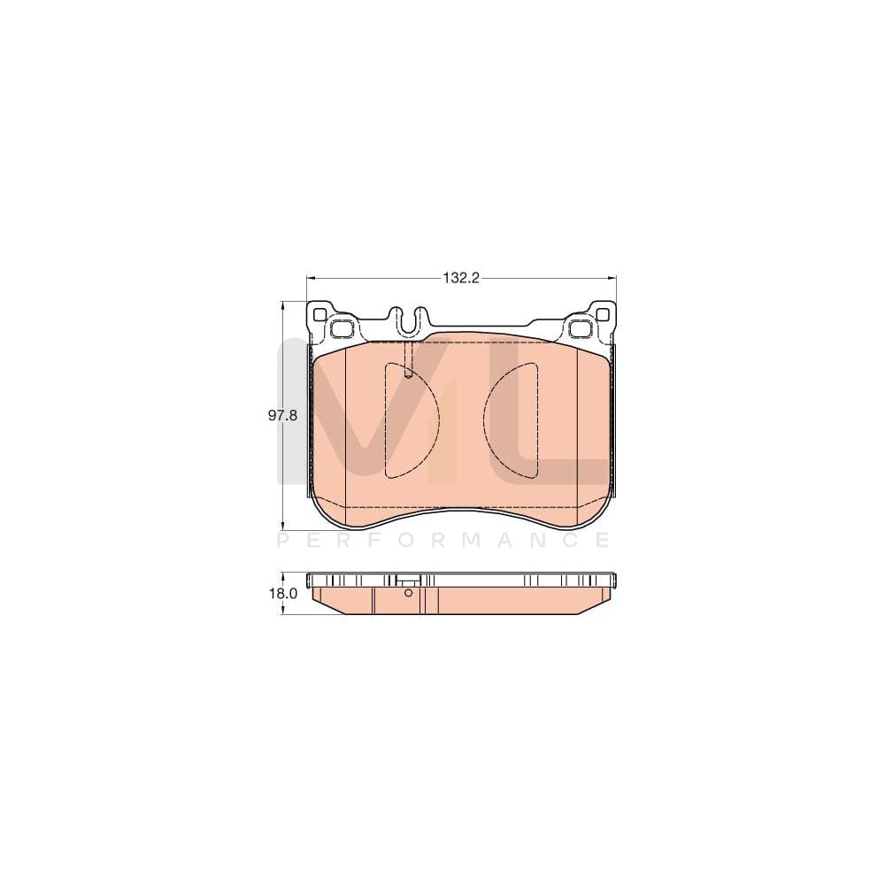 TRW Gdb2019 Brake Pad Set Suitable For Mercedes-Benz Sl Convertible (R231) Prepared For Wear Indicator