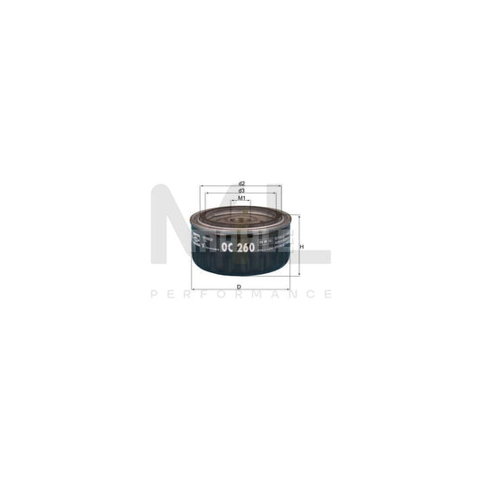 MAHLE ORIGINAL OC 260 Oil Filter Spin-on Filter, with one anti-return valve | ML Performance Car Parts
