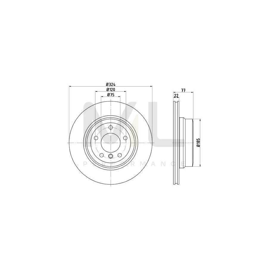 TEXTAR PRO 92201903 Brake Disc for BMW 1 Series Internally Vented, Coated, without wheel hub, without wheel studs  - 1 piece