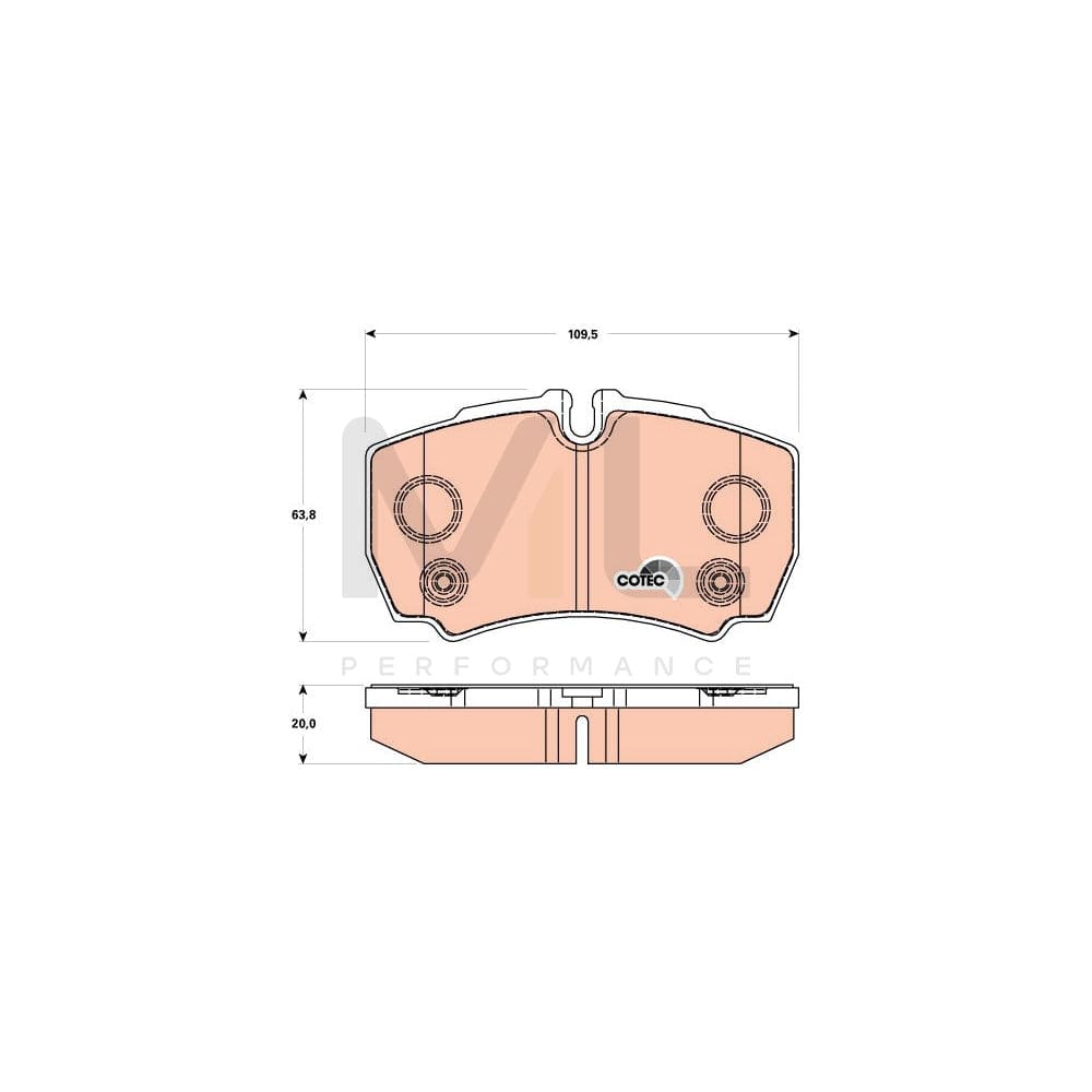 TRW Cotec Gdb1901 Brake Pad Set For Ford Transit Prepared For Wear Indicator, With Brake Caliper Screws, With Accessories