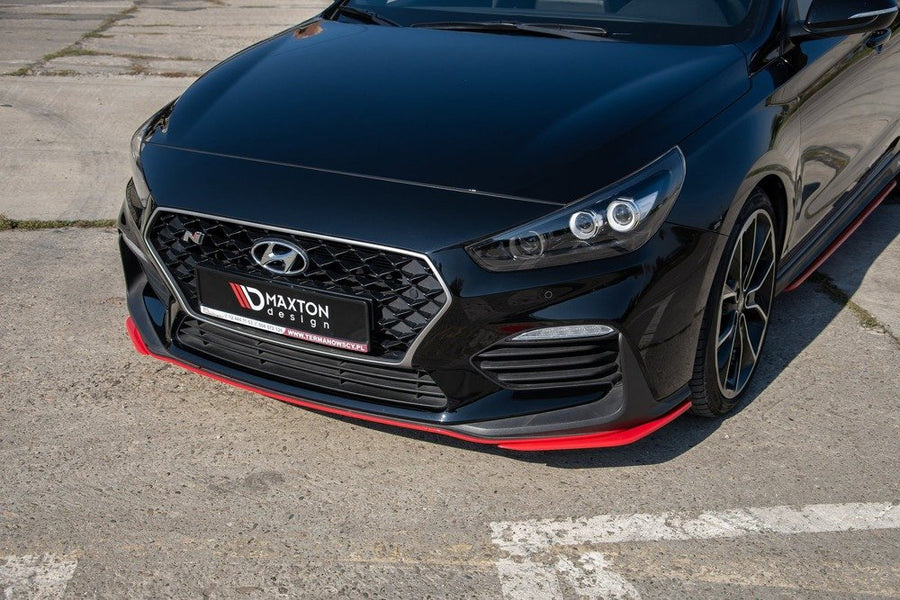 Maxton Design HY-I30-3-N-FB-FD1RED Front Splitters Hyundai i30N Mk3 Hatchback / Fastback | ML Performance UK Car Parts