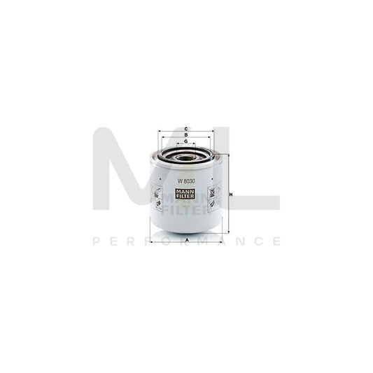 MANN-FILTER W 8030 Oil Filter Spin-on Filter