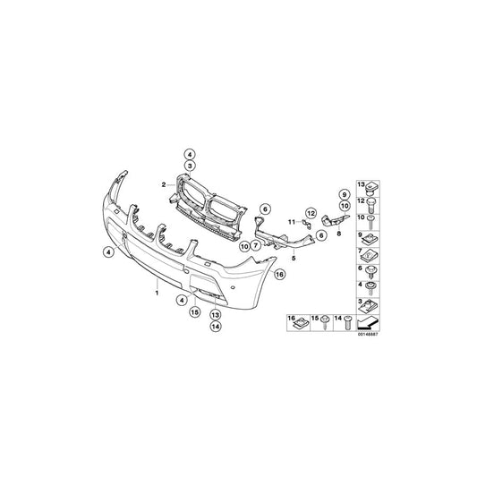 Genuine BMW 51113424646 E83 Trim Cover, Bumper, Primed, Front M (Inc. X3)