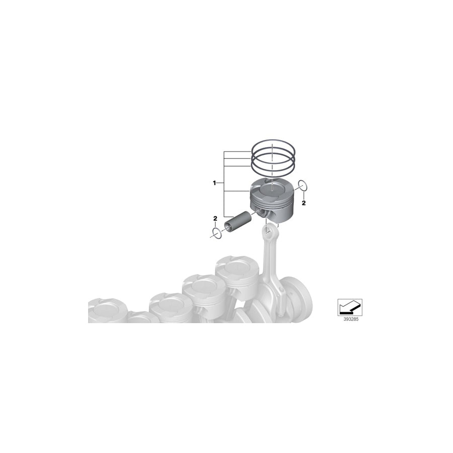 Genuine BMW 11258089405 F83 F82 Piston Kit (Inc. M4, M4 CS & M3)