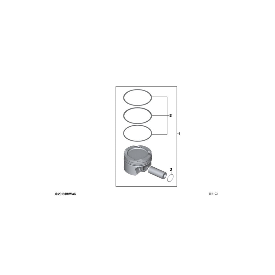 Genuine BMW 11258519401 F23 F48 F34 Piston 84,195mm (Inc. Cooper D, 218d & 316d)