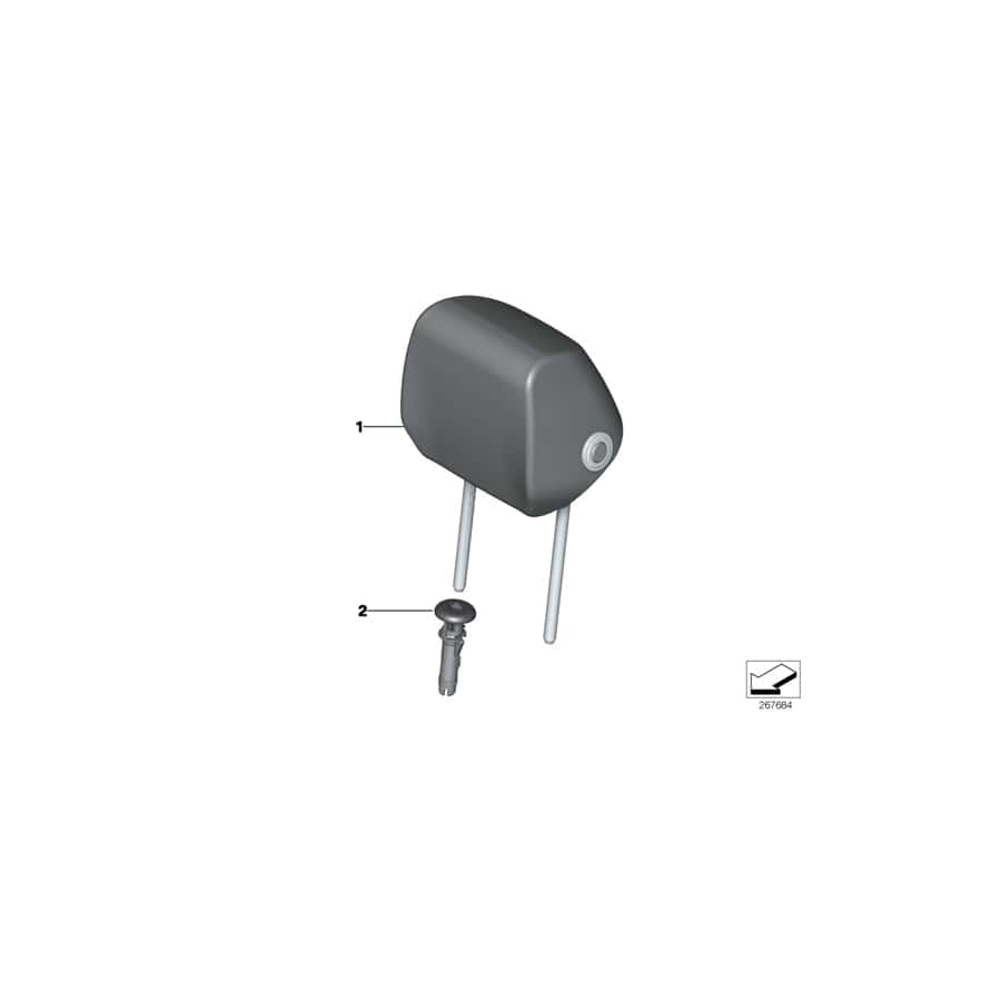Genuine BMW 52107362597 F34 F30 Head Rest Cloth ANTHRAZIT (Inc. 320iX, 418i & 320d)
