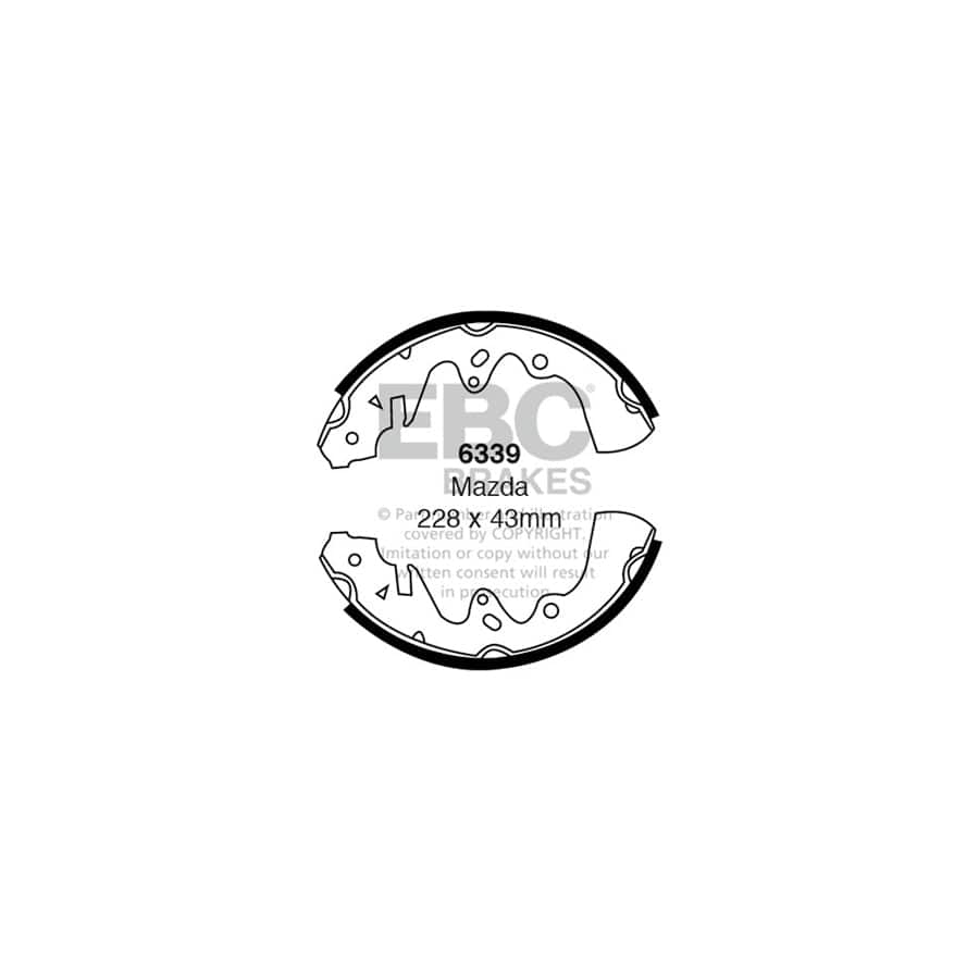 EBC 6339 Hyundai Mazda Rear Brake Shoes - Akebono Caliper 1 | ML Performance UK Car Parts