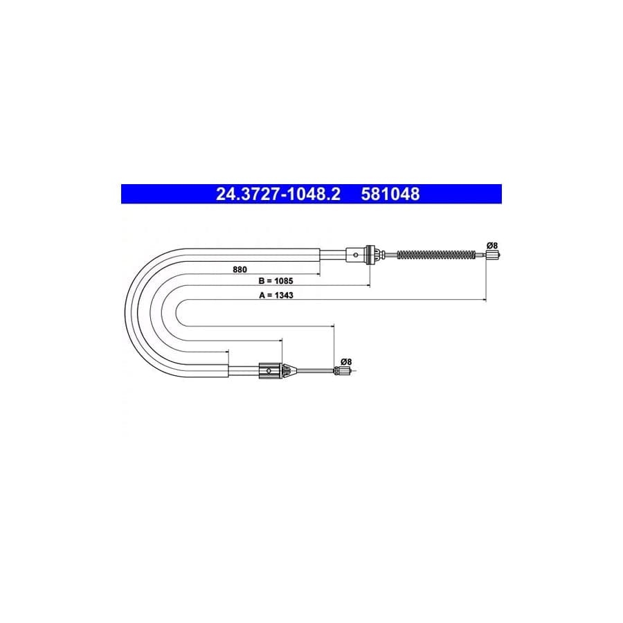 ATE 24.3727-1048.2 Hand Brake Cable