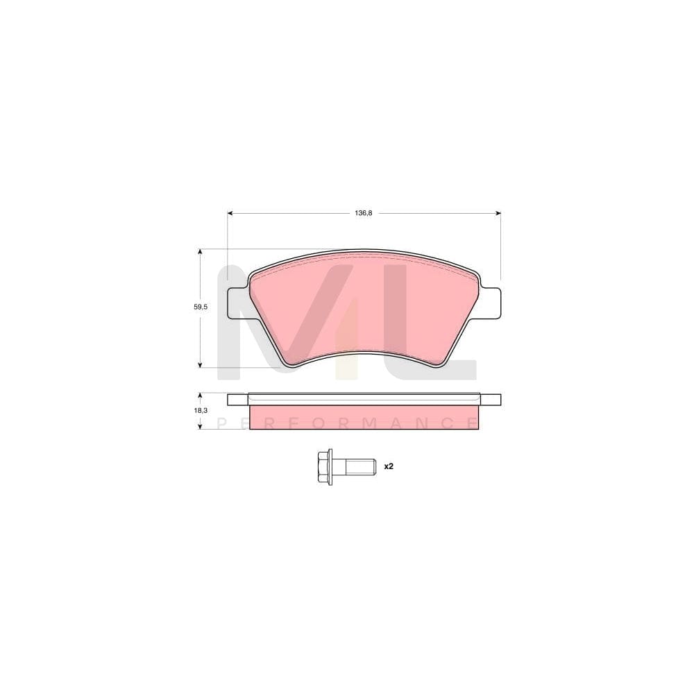 TRW Gdb1524 Brake Pad Set Not Prepared For Wear Indicator