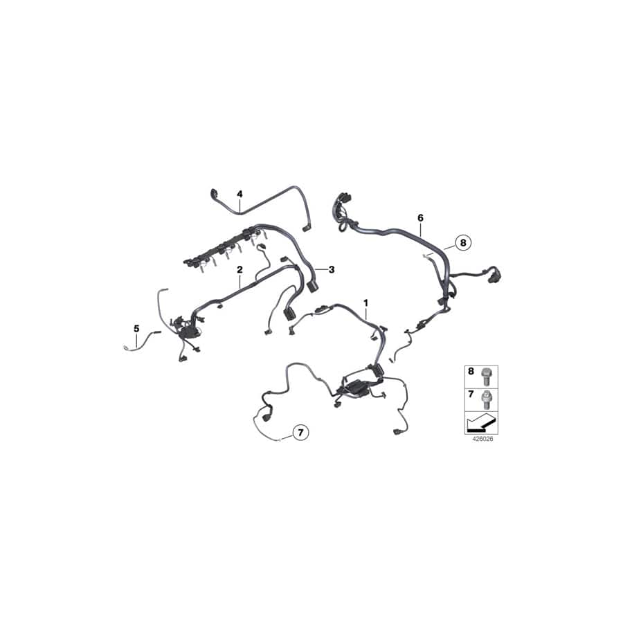 Genuine BMW 12537603956 F11 F12 F07 Wiring Harness, Engine Trans. Module (Inc. 640iX, 740LiX & 535iX)
