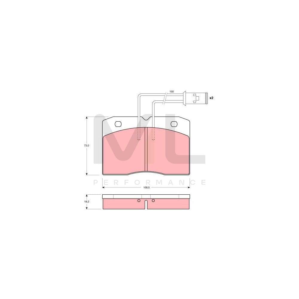 TRW Gdb1152 Brake Pad Set Incl. Wear Warning Contact