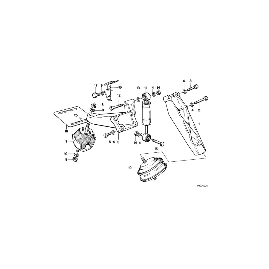 Genuine BMW 11811135807 E30 Rubber Mounting (Inc. 324td)