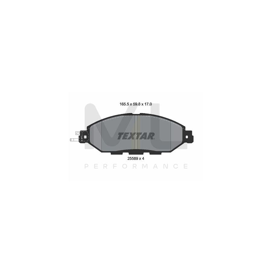 TEXTAR 2558901 Brake pad set not prepared for wear indicator