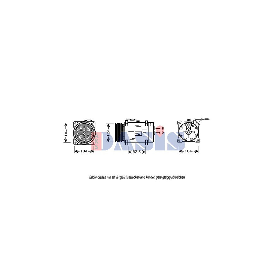 AKS Dasis 850502N Compressor, Air Conditioning for Renault Megane