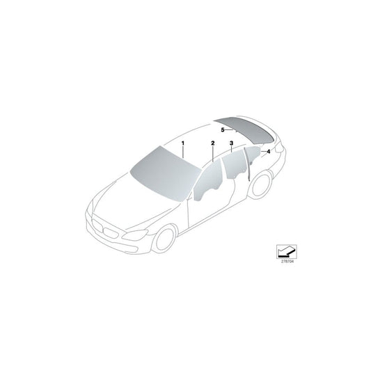 Genuine BMW 51317280755 F13 F12 Green Windshield IR/HUD (Inc. 650iX 4.0, 650iX & 640dX)