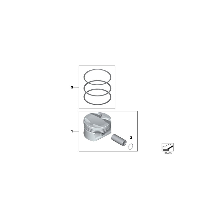 Genuine BMW 11258602092 Mahle Piston (Inc. Coop.S JCW & JCW ALL4)