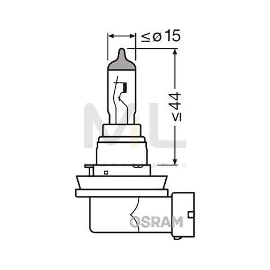 OSRAM 64212NL-HCB Bulb, spotlight H8 12V 35W PGJ19-1 3200K Halogen