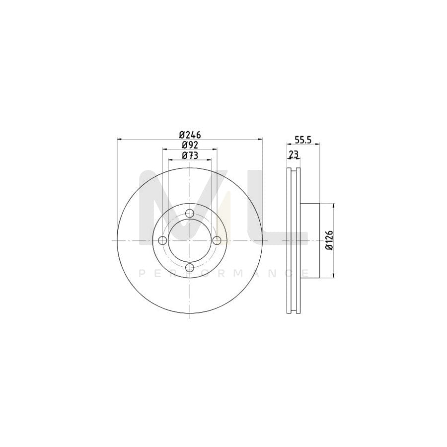 TEXTAR 92035700 Brake Disc for OPEL REKORD Internally Vented, without wheel hub, without wheel studs  - 1 piece