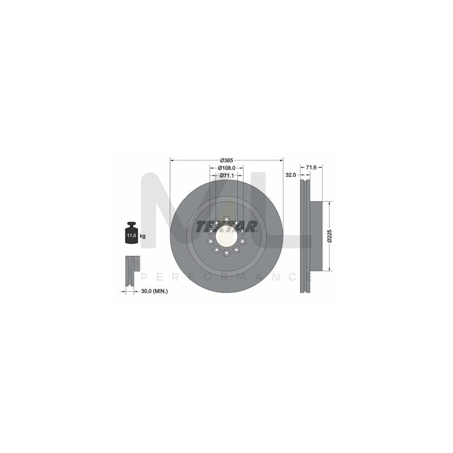 TEXTAR PRO 92223103 Brake Disc Internally Vented, Coated, without wheel hub, without wheel studs  - 1 piece
