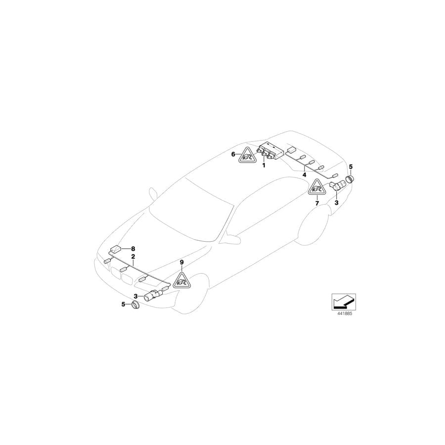 Genuine BMW 66207970546 E60 E83 E61 Ultrasonic Sensor, Moonstone WS37 (Inc. 528i, 525i & 525xi)