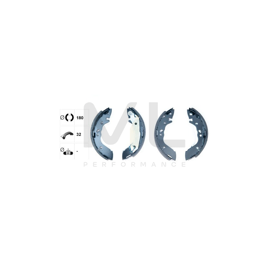 TEXTAR 91056800 Brake Shoe Set for HYUNDAI AMICA with handbrake lever
