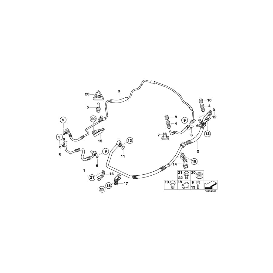 Genuine BMW 64509170113 E90 E92 E91 Pressure Hose,Condenser,Evaporator (Inc. 335d)