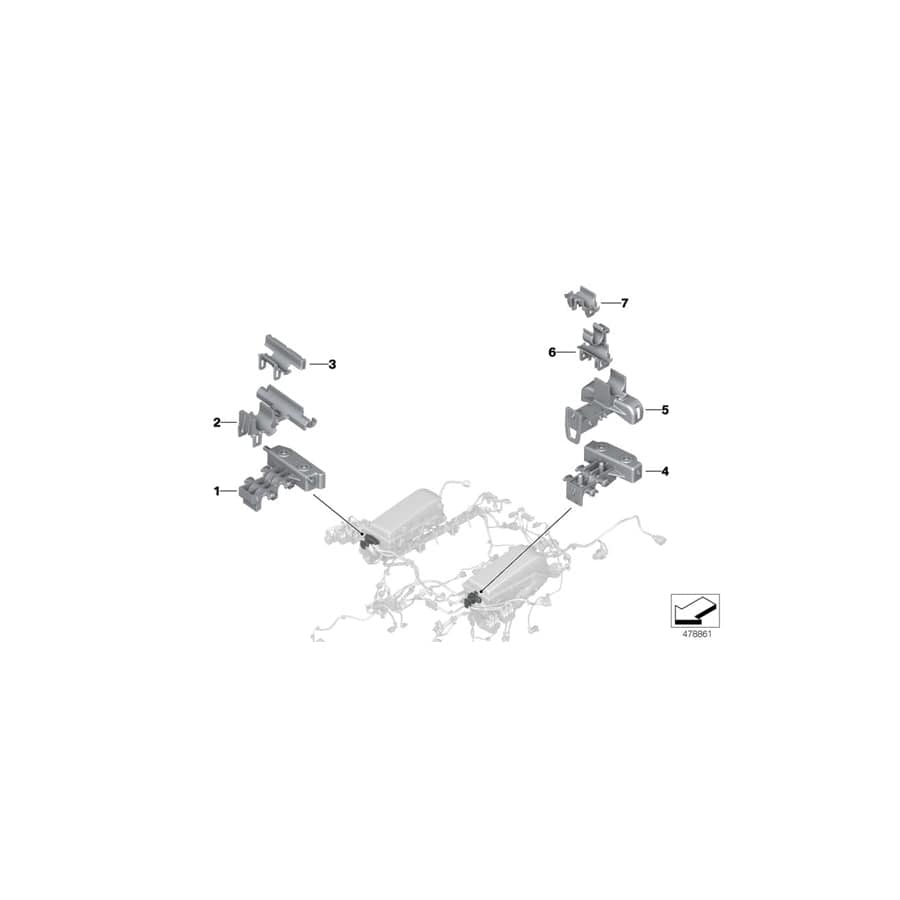 Genuine BMW 12528653749 G12 Tension Relief For Wiring Harness Bank 1 (Inc. M760iX & M760LiX)