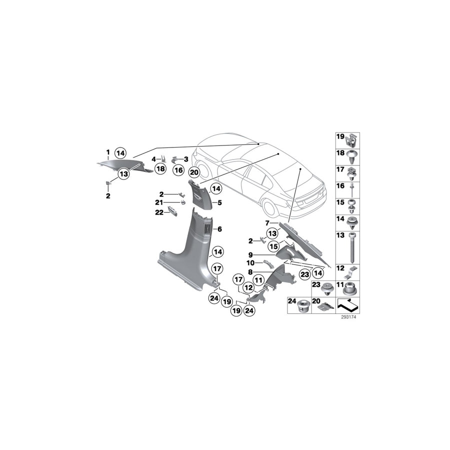 Genuine BMW 51437315319 F01 F02 Cover, B-Column Upper Left OYSTER (Inc. 740d, 750dX & 750i)
