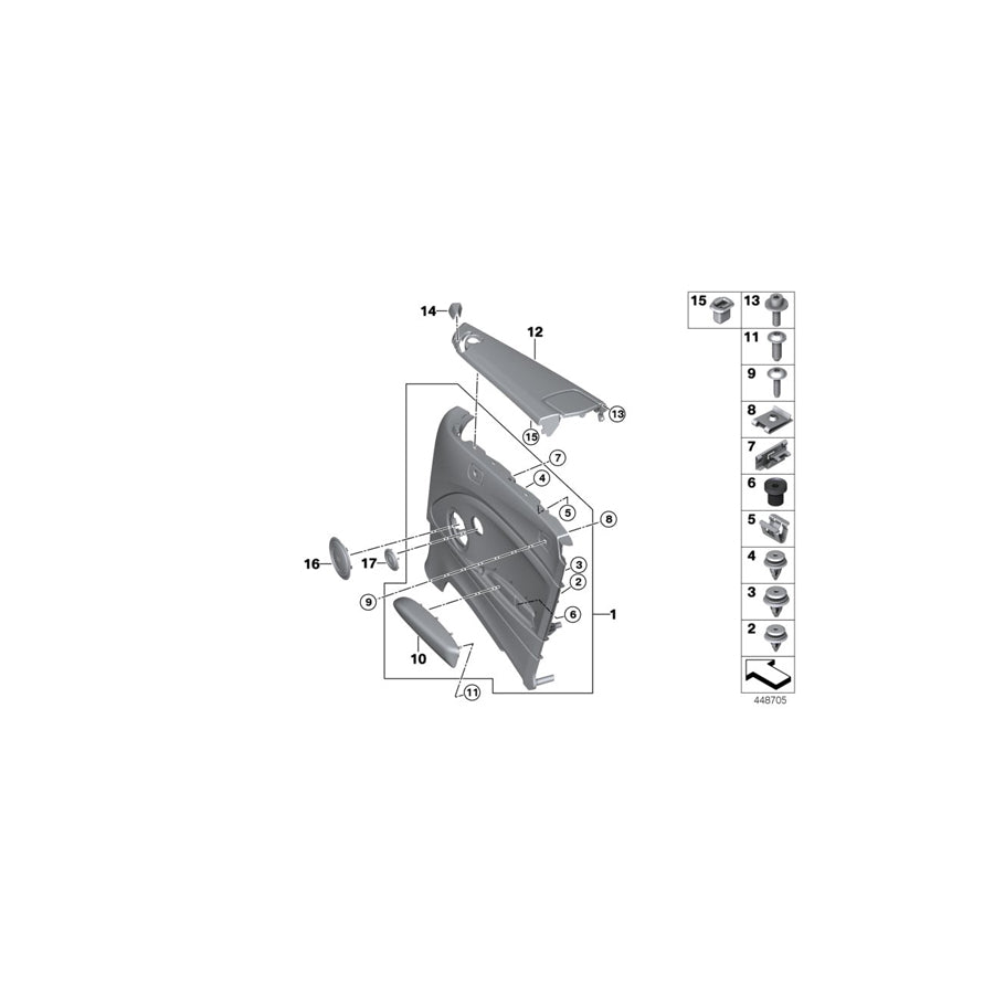 Genuine BMW 51437312848 Cover, Seatbelt Slot, Right SCHWARZ (Inc. M235iX, 228i & M240i)