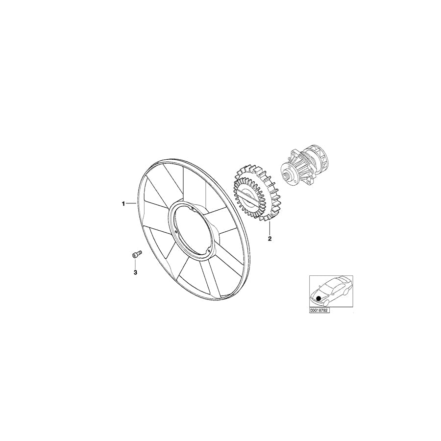 Genuine BMW 11522249373 E46 E65 E38 Fan D=420mm (Inc. 320td, 740d & X5 3.0d)