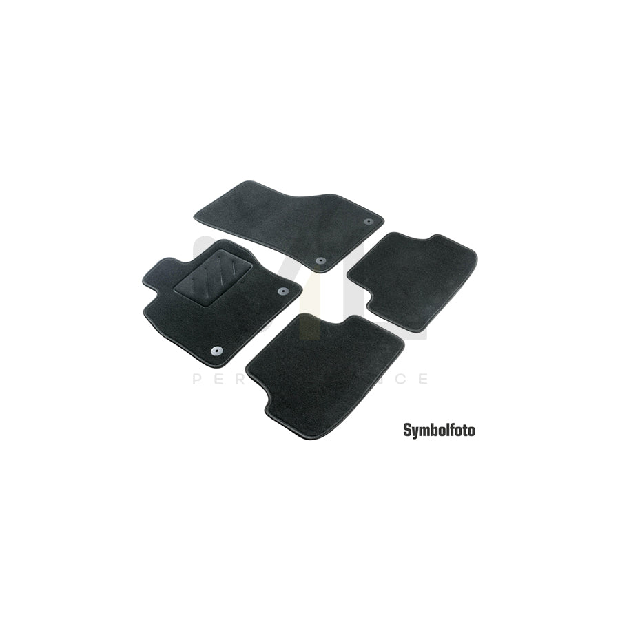 WALSER 80315 Floor mat set for TOYOTA AURIS Textile, Front and Rear, Quantity: 4, Black