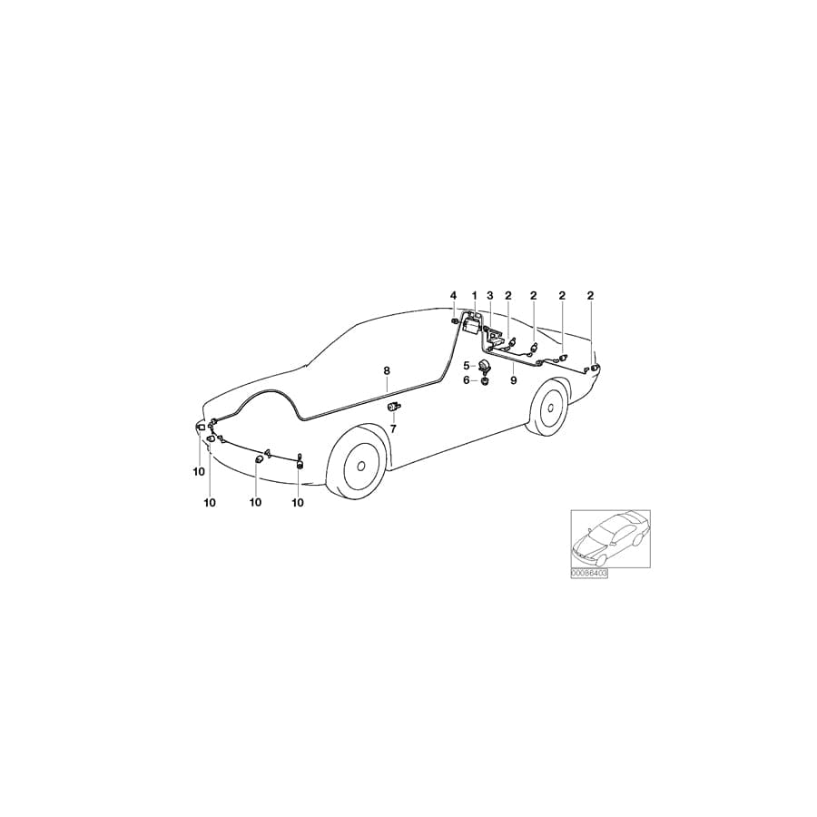 Genuine BMW 66206989080 E83 E61 Ultrasonic Sensor, Olivine M349 (Inc. 540iP, 528i & X3 3.0sd)