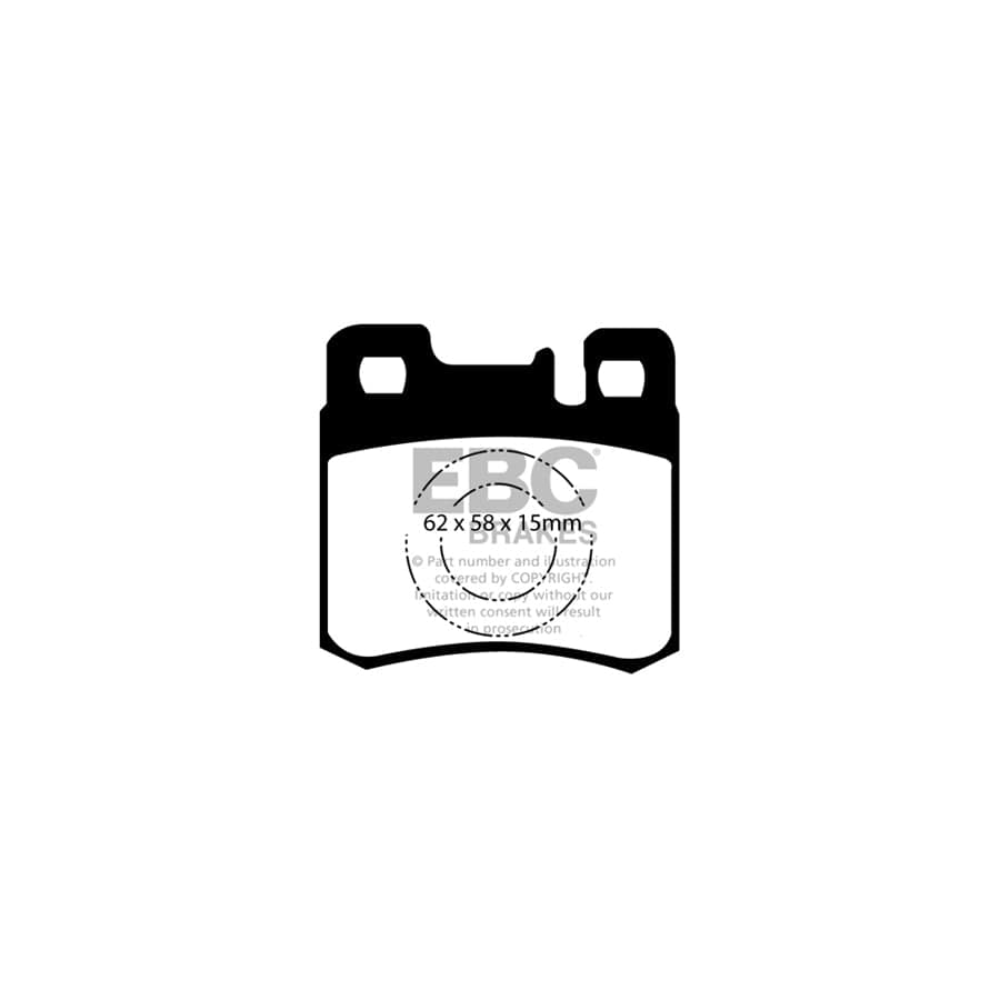 EBC PD03KR457 Mercedes-Benz W124 Yellowstuff Rear Brake Pad & Plain Disc Kit - ATE Caliper 2 | ML Performance UK Car Parts