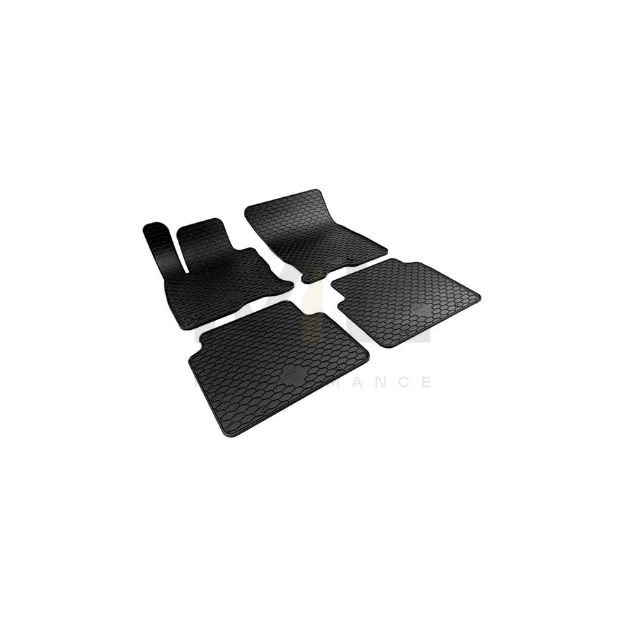 WALSER RubberLine 50876 Floor mat set Elastomer, Front and Rear, Quantity: 4, Black