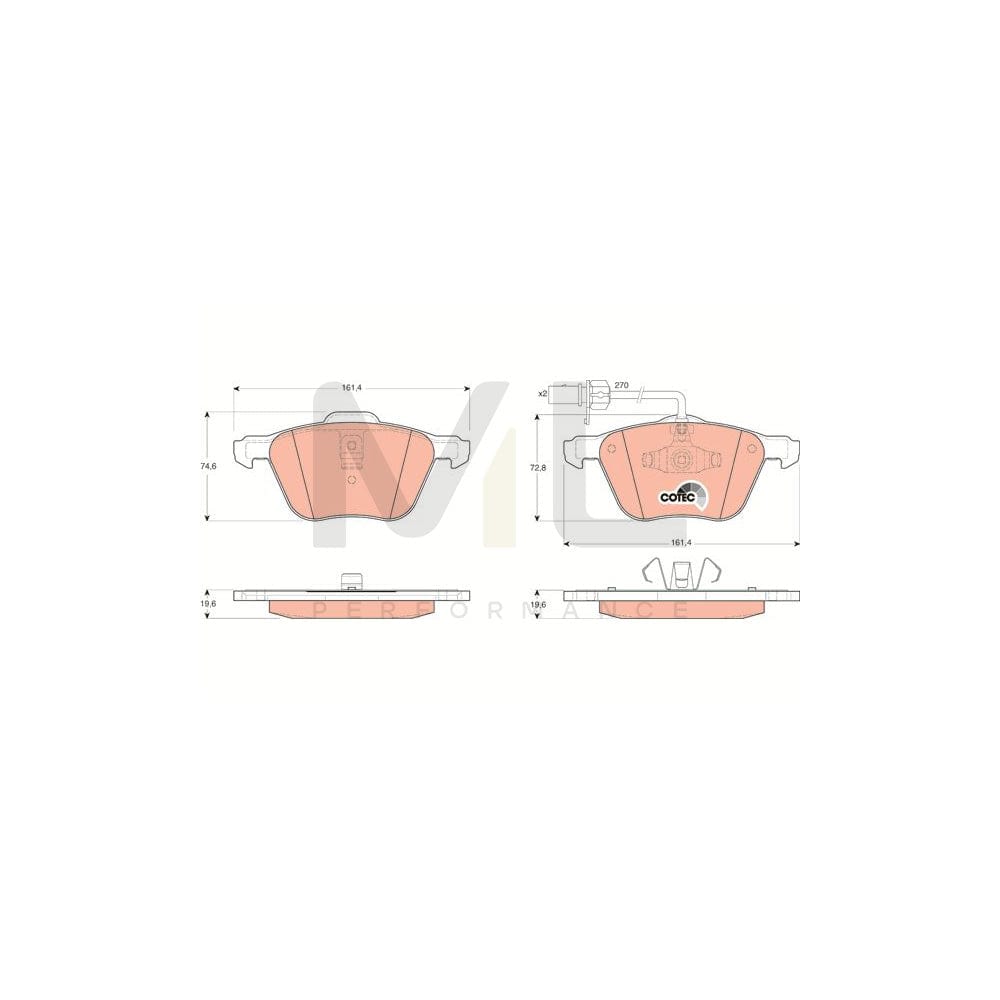 TRW Cotec Gdb1460 Brake Pad Set Incl. Wear Warning Contact