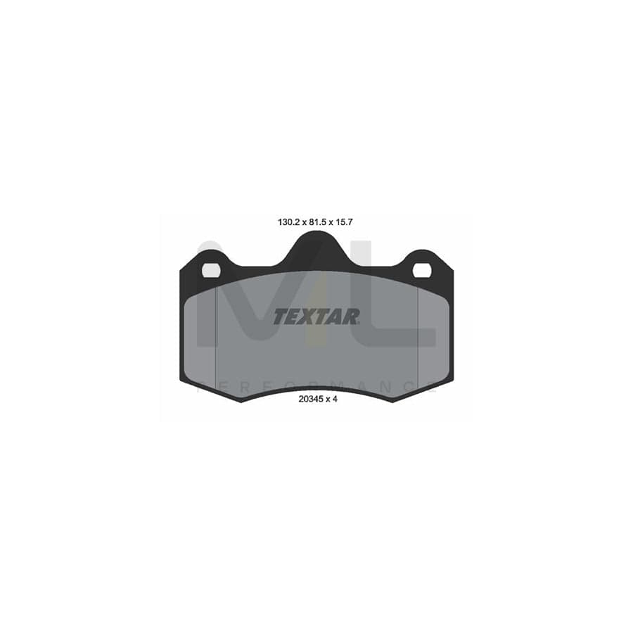 TEXTAR 2034503 Brake pad set for LOTUS Evora Coupe not prepared for wear indicator, without accessories