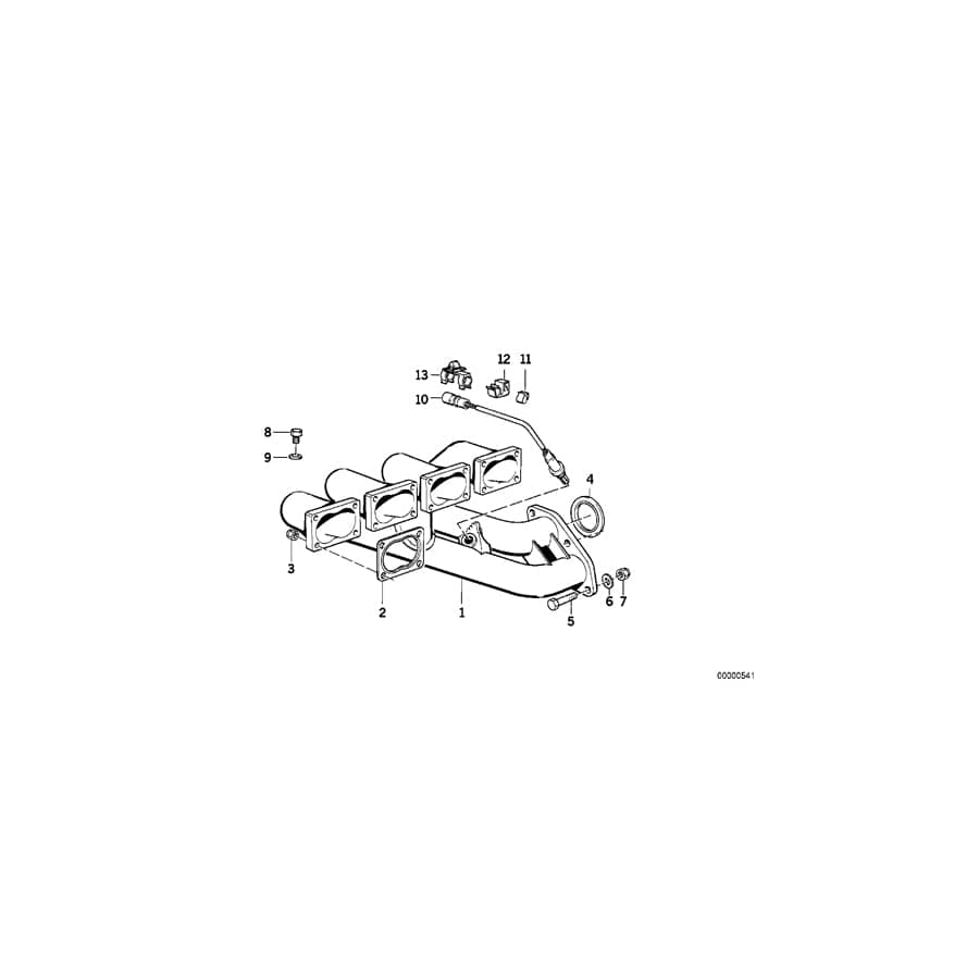 Genuine BMW 11621308805 E30 Exhaust Manifold 42X2 + KAT (Inc. M3)
