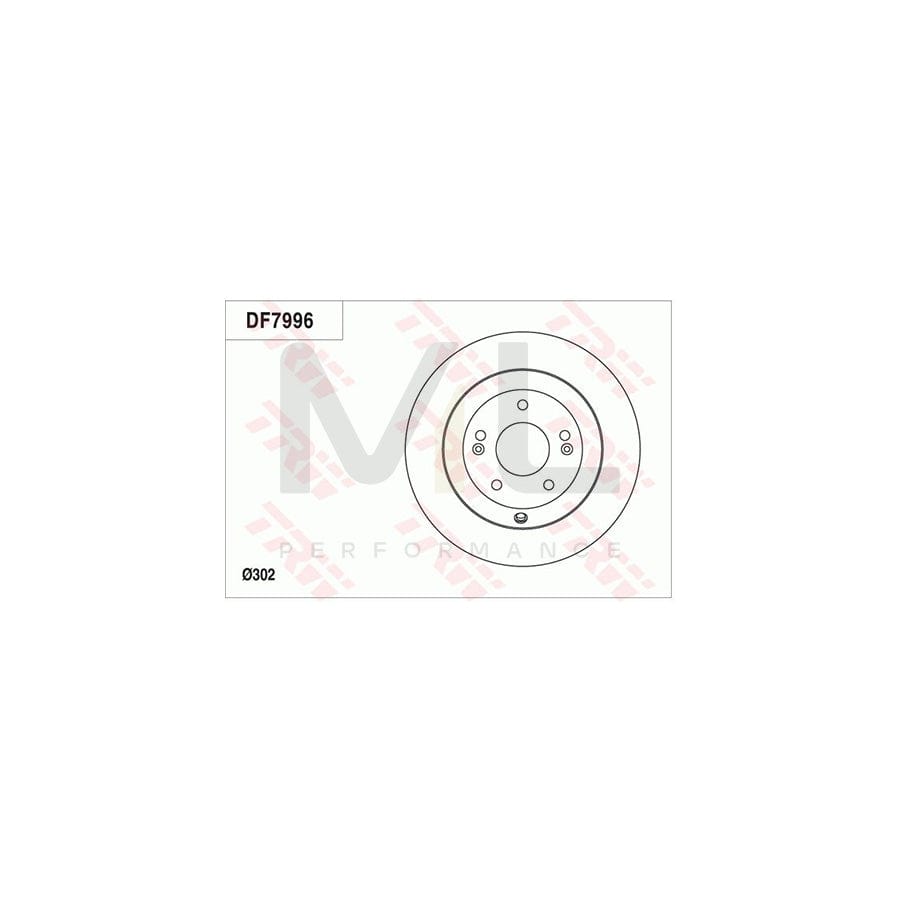 TRW DF7996 Brake Disc Solid, Painted  - 1 piece