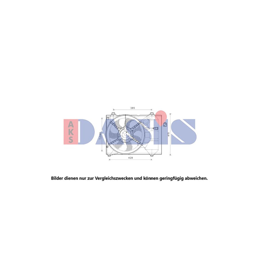 AKS Dasis 568106N Fan, Radiator for KIA Rio