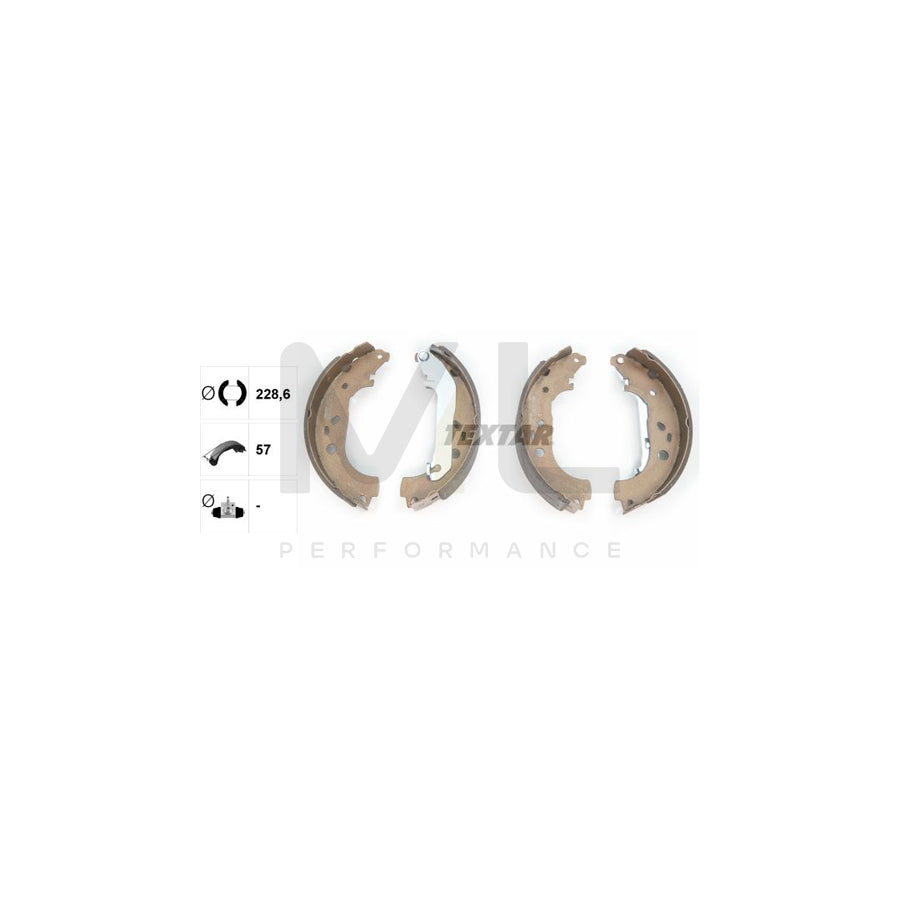 TEXTAR 91061400 Brake Shoe Set with handbrake lever