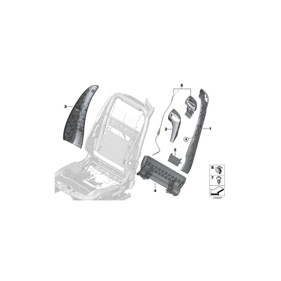 Genuine BMW 52107374782 F33 Trim For Backrest, Outer Right VENETOBEIGE (Inc. 428iX, 435i & 420d)