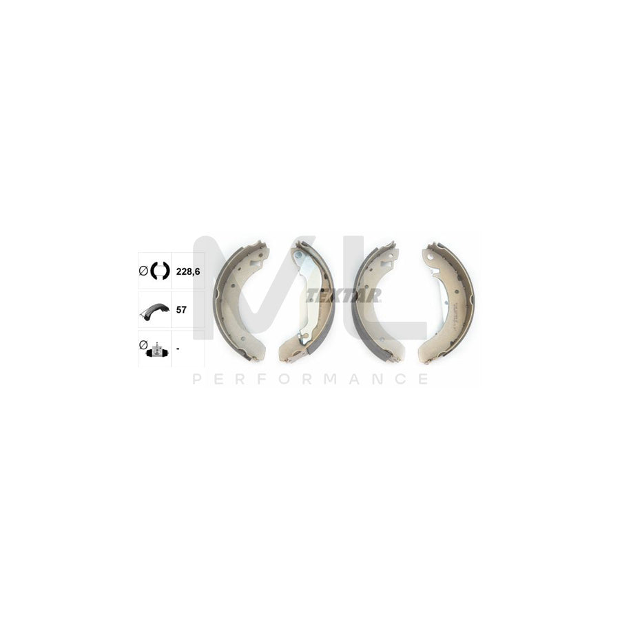 TEXTAR 91029600 Brake Shoe Set with handbrake lever